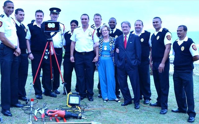 Executive Mayor, Nicolette Botha-Guthrie (pictured centre) flanked to the left by Fire Chief, Lester Smith and Rosenbauer representative, Michael von der Heyde on the right at the recent Overstrand Fire Department Review breakfast hosted at the   Windsor Hotel in Hermanus. The firefighters looked on proudly at some of the    cutting edge tools and equipment worth R75000, along with the Rosenbauer Excellent Service Award they won at the South African Emergency Services Institute (SAESI) Conference held in Johannesburg in December last year.
